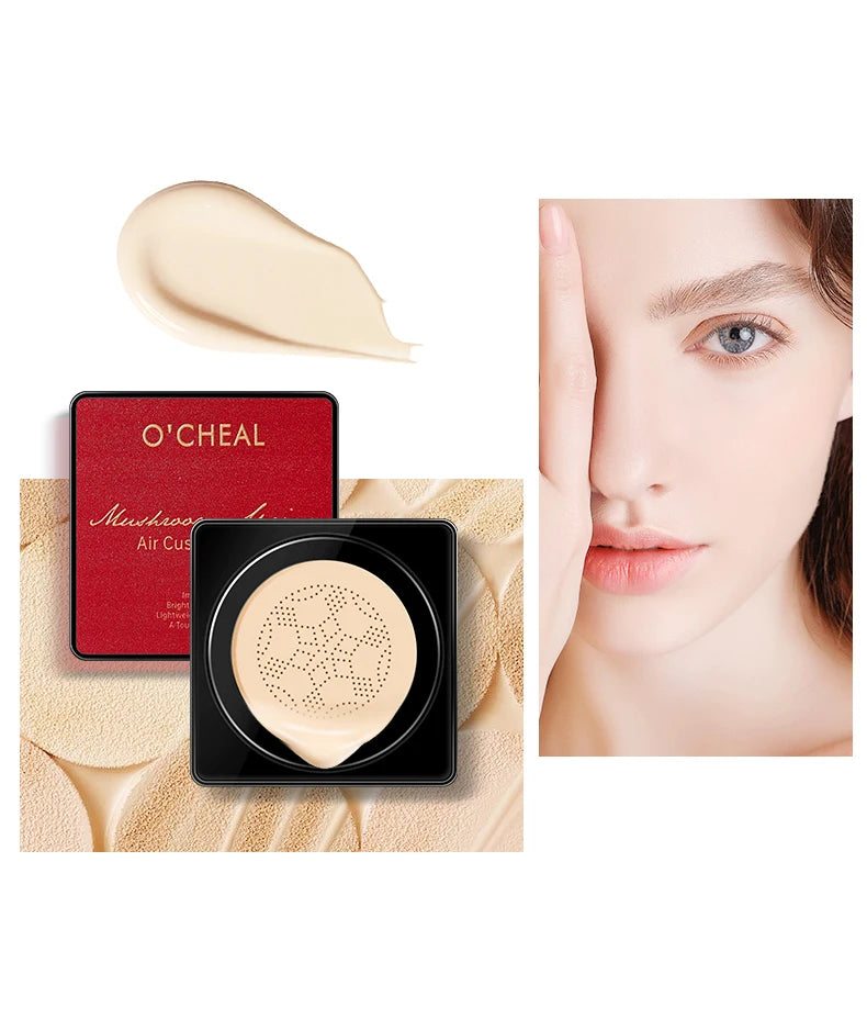 OCHEAL Mushroom Head BB Cream Foundation Cream for Face Makeup Concealer Cushion for Face Base Cream Makeup Cushion Compact